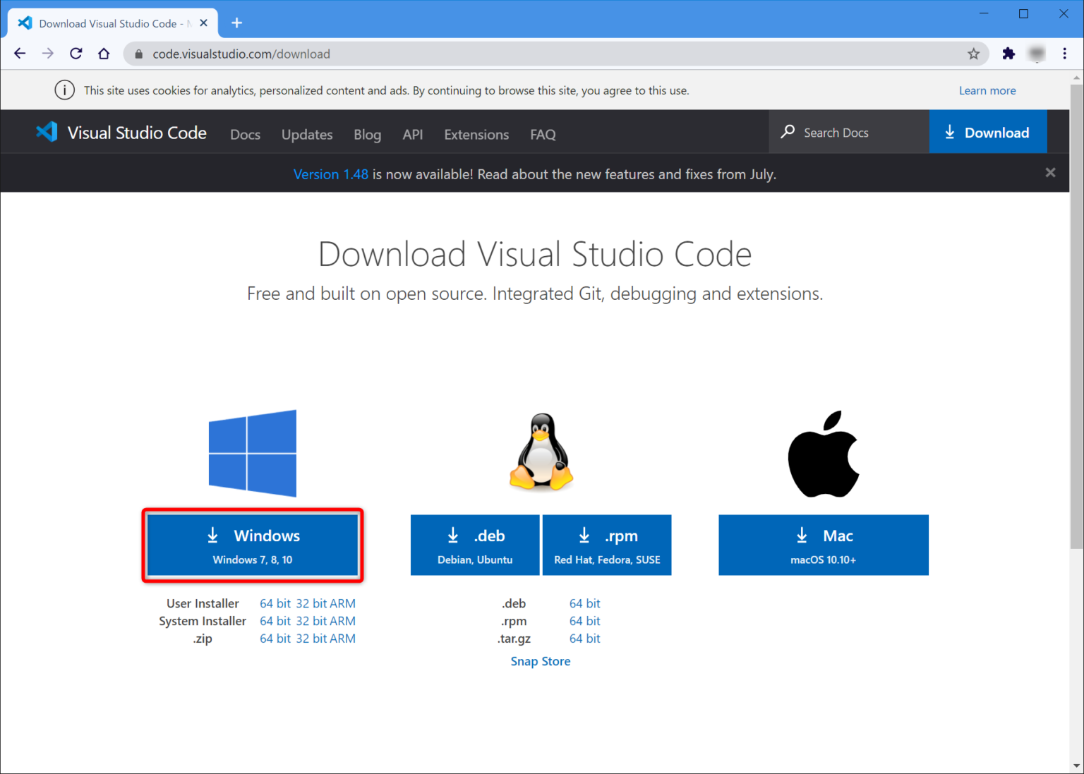 visual studio code download windows 10